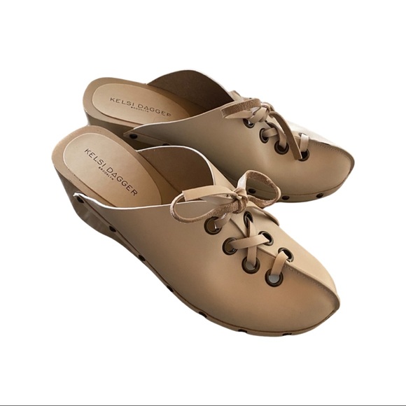 Kelsi Dagger Brooklyn Lace Up Clogs Like New Size 9 - Picture 5 of 8